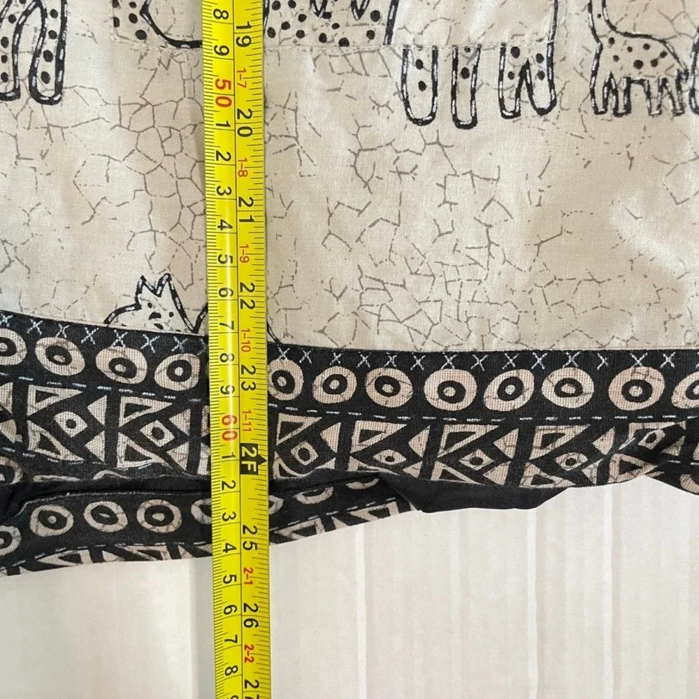 New Identity Giraffe Print Jacket Womens Large Beige Black Art to Wear Eclectic